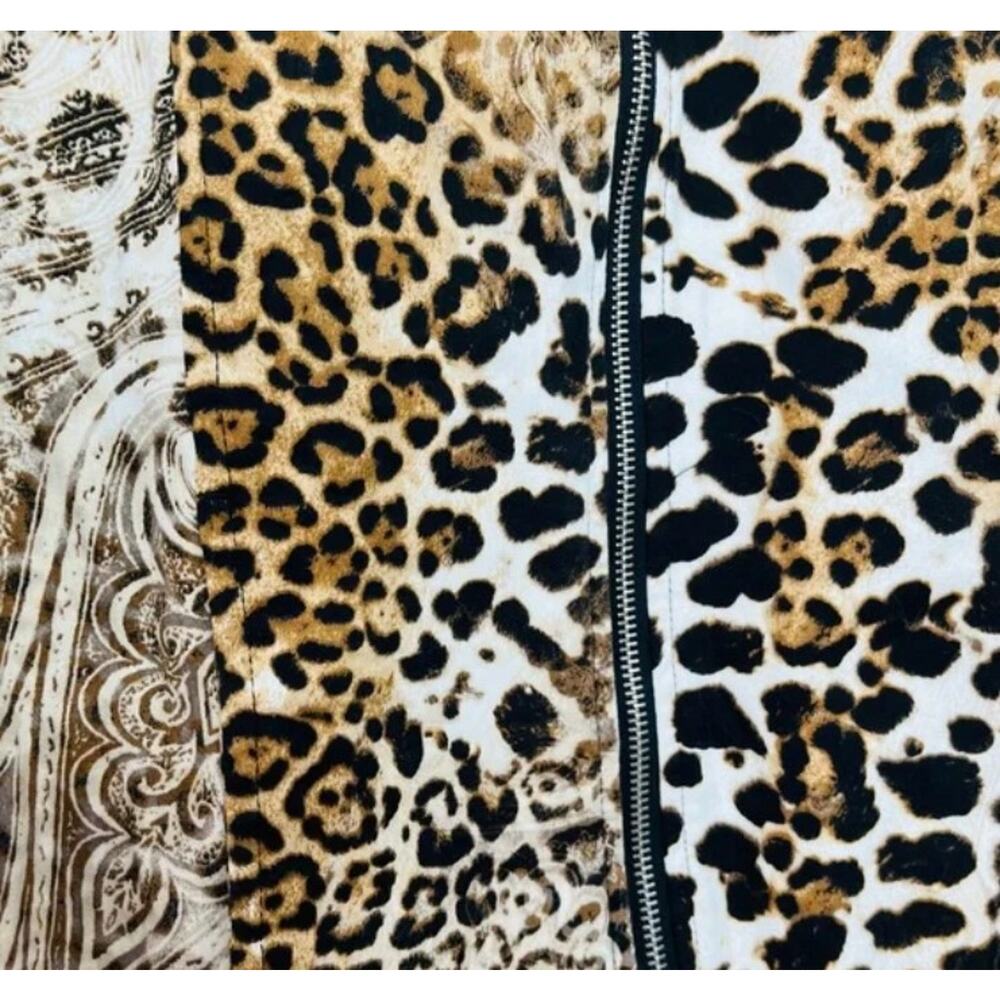 Chico’s animal print leopard cotton zipper shirt size 1 - Picture 6 of 9